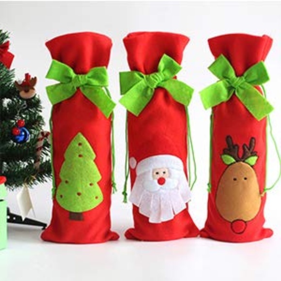 Handbags - 3pcs Santa Claus Wine Bottle Cover bags